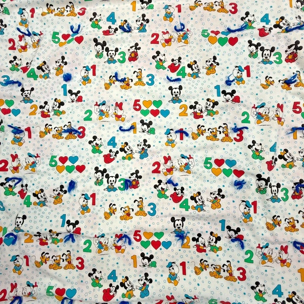 Vintage Disney Baby Blanket Mickey Pluto Donald‎ 40 x 34